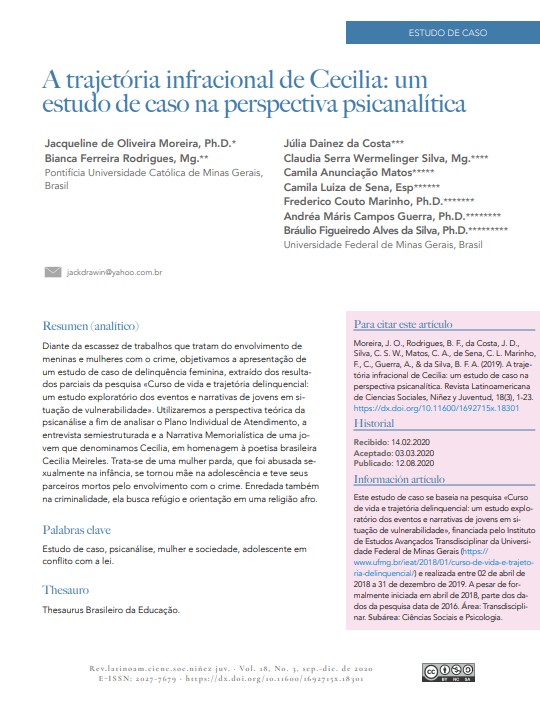 A trajetória infracional de Cecilia: um estudo de caso na perspectiva psicanalítica