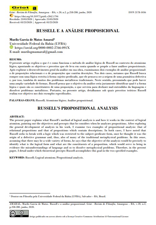 Russell e a análise proposicional