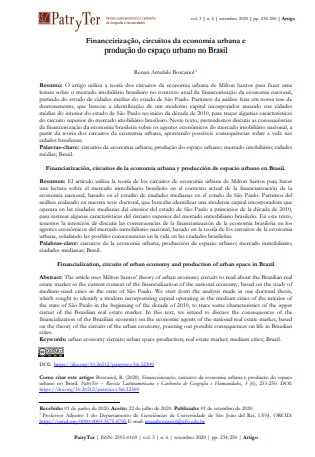 Financeirização, circuitos da economia urbana e produção do espaço urbano no Brasil