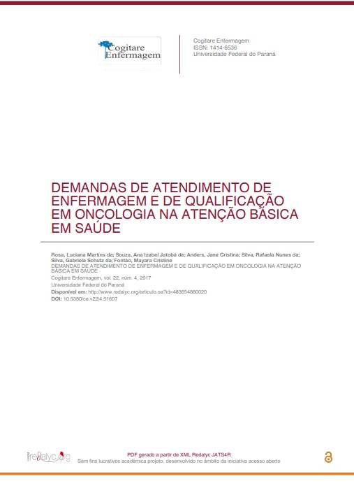 DEMANDAS DE ATENDIMENTO DE ENFERMAGEM E DE QUALIFICAÇÃO EM ONCOLOGIA NA ATENÇÃO BÁSICA EM SAÚDE