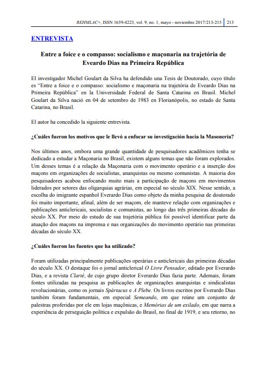 Entre a foice e o compasso: socialismo e maçonaria na trajetória de Eveardo Dias na Primeira República