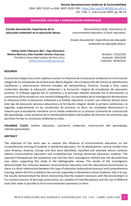 Estudio documental: importancia de la educación ambiental en la educación básica.