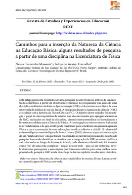 Caminhos para a inserção da Natureza da Ciência na Educação Básica: alguns resultados de pesquisa a partir de uma disciplina na Licenciatura de Física