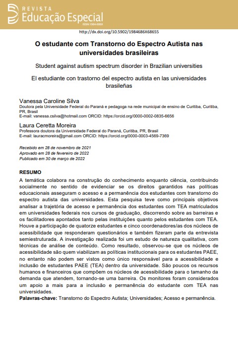 O estudante com Transtorno do Espectro Autista nas universidades brasileiras