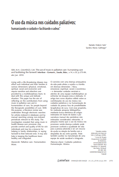 O uso da música nos cuidados paliativos: humanizando o cuidado e facilitando o adeus