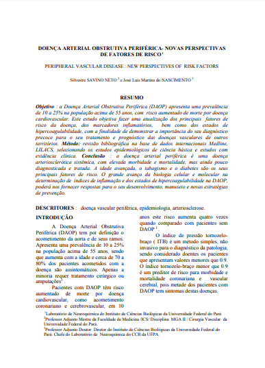 Doença arterial obstrutiva periférica: novas perspectivas de fatores de risco
