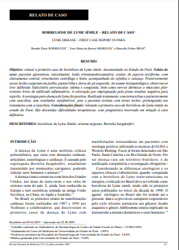 Borreliose de lyme símile: Relato de caso