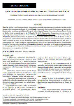 Tuberculose ganglionar periférica : aspectos clínico-epidemiológicos