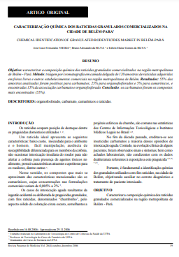 Caracterização química dos raticidas granulados comercializados na cidade de Belém-Pará