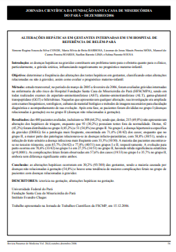 Alaterações hepáticas em gestantes internadas em um hospital de referência de Belém-Pará