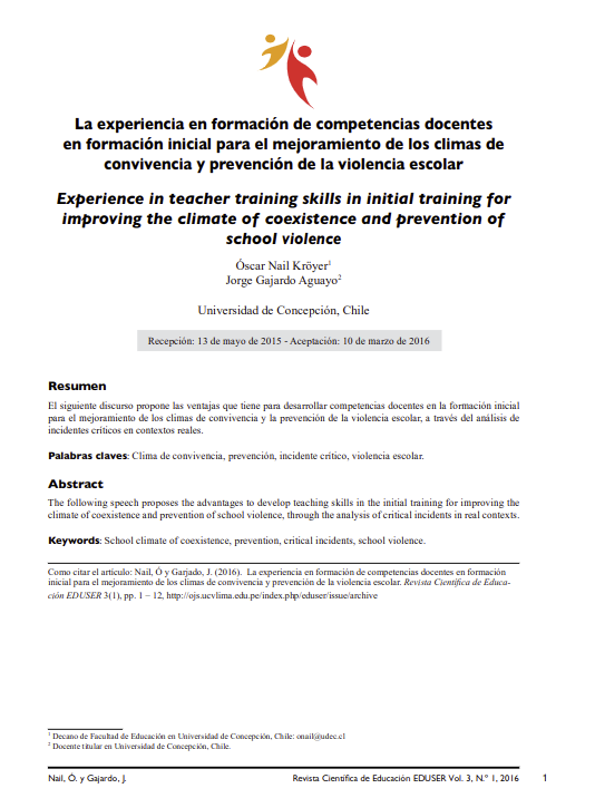 La experiencia en formación de competencias docentes en formación inicial