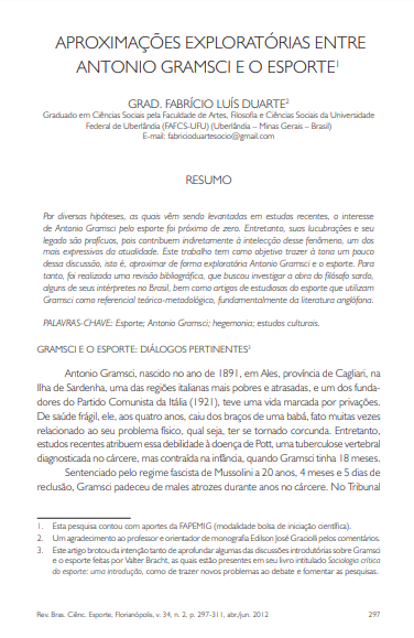 Aproximações exploratórias entre Antonio Gramsci e o esporte