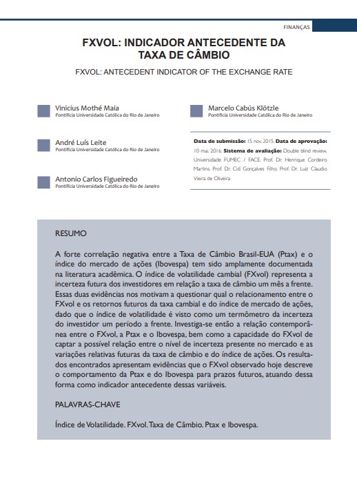 FXVOL: INDICADOR ANTECEDENTE DA TAXA DE CÂMBIO