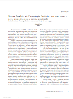 Revista Brasileira de Pneumologia Sanitária - um novo nome e novos propósitos para a mesma publicação