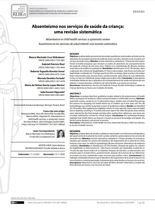 Absenteeism in child health services: a systematic review