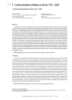 Controle da filariose linfática no Brasil, 1951 - 2000