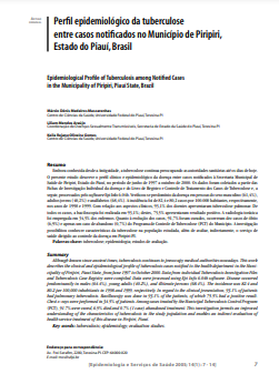 Perfil epidemiológico da tuberculose entre casos notificados no Município de Piripiri, Estado do Piauí, Brasil