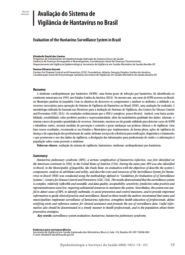 Avaliação do sistema de vigilância de hantavírus no Brasil