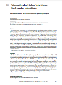 Tétano acidental no Estado de Santa Catarina, Brasil: aspectos epidemiológicos