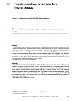 Economia em saúde com foco em saúde bucal: revisão de literatura