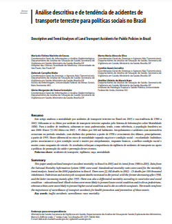 Análise descritiva e de tendência de acidentes de transporte terrestre para políticas sociais no Brasil