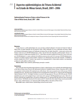 Aspectos epidemiológicos do tétano acidental no Estado de Minas Gerais, Brasil, 2001-2006