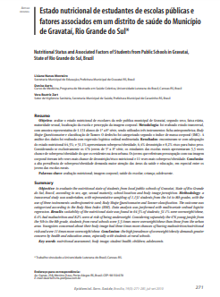 Estado nutricional de estudantes de escolas públicas e fatores associados em um distrito de saúde do Município de Gravataí, Rio Grande do Sul