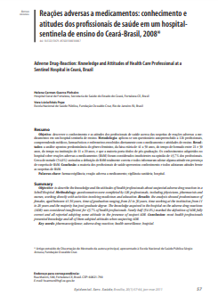 Reações adversas a medicamentos: conhecimento e atitudes dos profissionais de saúde em um hospital-sentinela de ensino do Ceará-Brasil, 2008