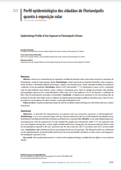 Perfil epidemiológico dos cidadãos de Florianópolis quanto à exposição solar