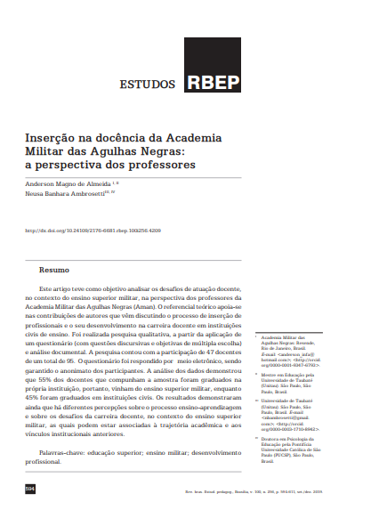 Inserção na docência da Academia Militar das Agulhas Negras: a perspectiva dos professores