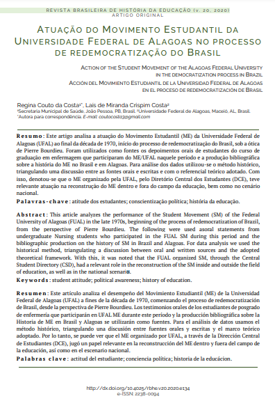Atuação do Movimento Estudantil da Universidade Federal de Alagoas no processo de redemocratização do Brasil
