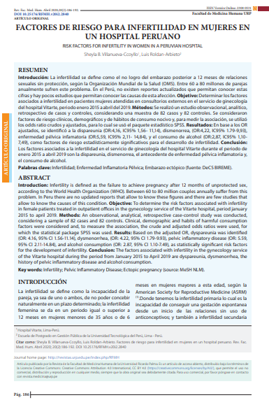 Factores de riesgo para infertilidad en mujeres en un hospital peruanos