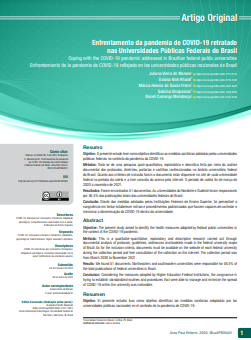 Enfrentamiento de la pandemia de COVID-19 reflejado en las universidades públicas nacionales de Brasil