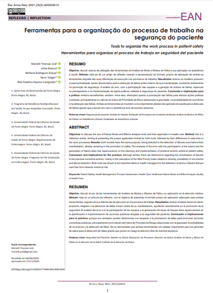 Ferramentas para a organização do processo de trabalho na segurança do paciente
