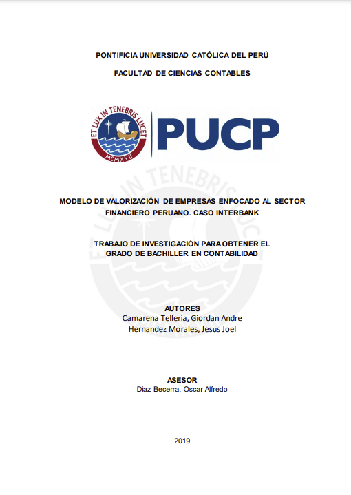 Modelo de valorización de empresas enfocado al sector financiero peruano. Caso Interbank