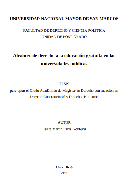 Alcances de derecho a la educación gratuita en las universidades públicas