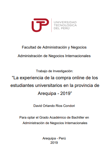 La experiencia de la compra online de los estudiantes universitarios en la provincia de Arequipa - 2019