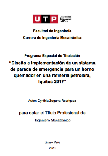 Diseño e implementación de un sistema de parada de emergencia para un horno quemador en una refinería petrolera, Iquitos 2017