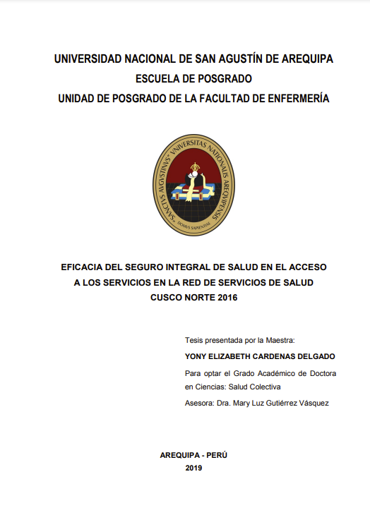 Eficacia del seguro integral de salud en el acceso a los servicios en la red de servicios de salud Cusco norte 2016