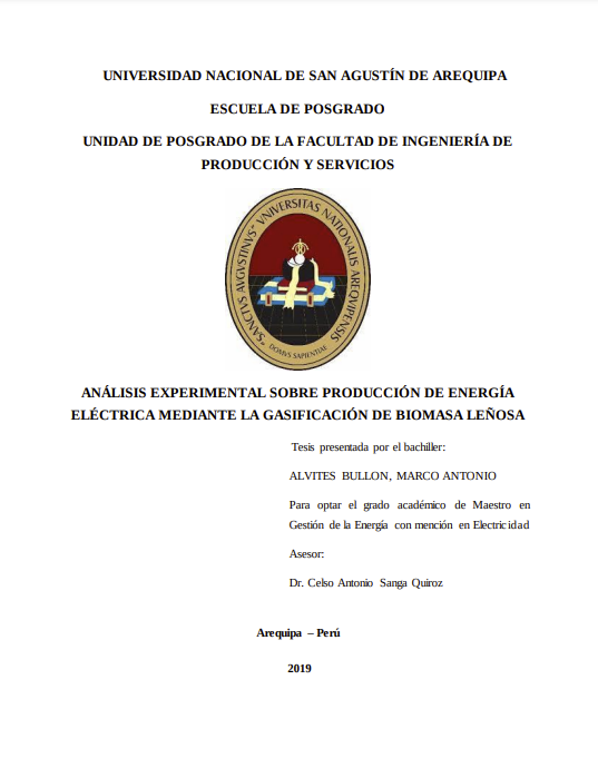 Análisis experimental sobre producción de energía eléctrica mediante la gasificación de biomasa leñosa