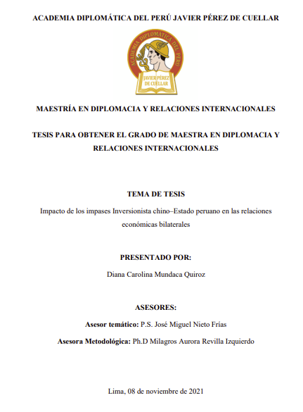 Impacto de los impases Inversionista chino-Estado peruano en las relaciones económicas bilaterales