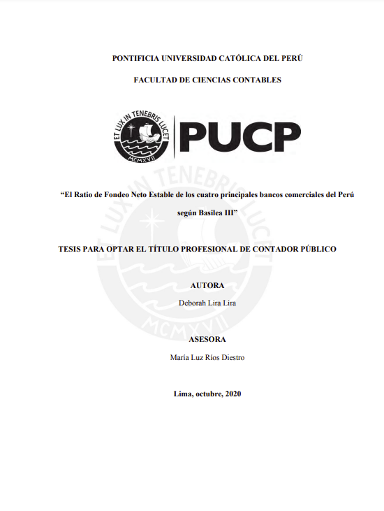 El Ratio de Fondeo Neto Estable de los cuatro principales bancos comerciales del Perú según Basilea III