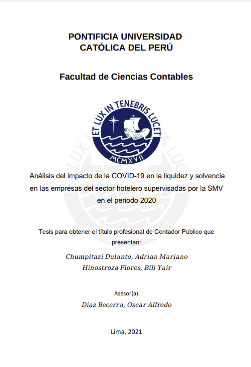 Análisis del impacto de la COVID-19 en la liquidez y solvencia en las empresas del sector hotelero supervisadas por la SMV