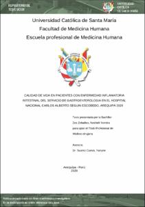 Calidad de vida en pacientes con enfermedad inflamatoria intestinal del Servicio de Gastroenterologia