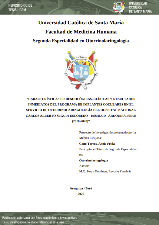 Características Epidemiológicas, Clínicas y resultados inmediatos del programa de implantes cocleares