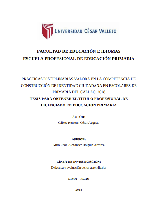 Prácticas disciplinarias valora en la competencia de construcción de identidad ciudadana en escolares