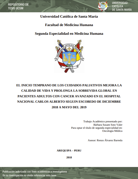 El Inicio Temprano de los Cuidados Paliativos Mejora la Calidad de Vida y Prolonga la Sobrevida Global en Pacientes Adultos con Cáncer Avanzado