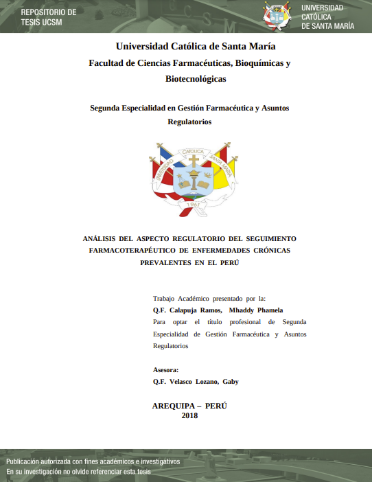 Análisis del Aspecto Regulatorio del Seguimiento Farmacoterapéutico de Enfermedades Crónicas Prevalentes en el Perú