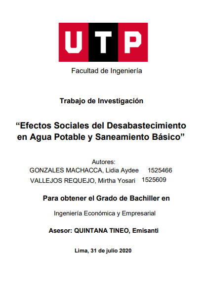 Efectos sociales del desabastecimiento en agua potable y saneamiento básico