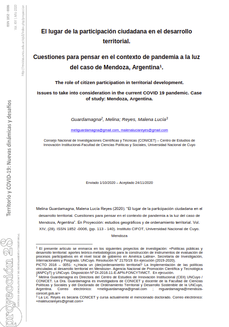 El lugar de la participación ciudadana en el desarrollo territorial.